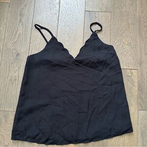 Socialite Black Scalloped Camisole